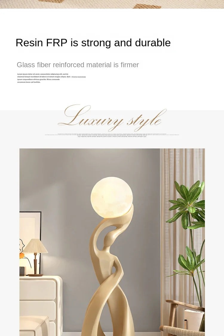 Abstract Art Statue - Nordic Living Room Floor Sculpture, Luminous Home Decor Ornament, Housewarming Gift