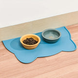 Waterproof Silicone Pet Feeding Mat - Raised Edge Dog & Cat Food Bowl Mat, Easy-to-Clean Placemat