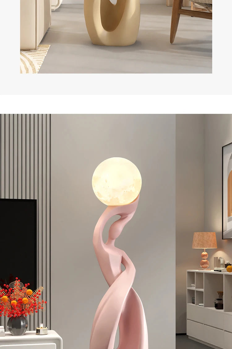 Abstract Art Statue - Nordic Living Room Floor Sculpture, Luminous Home Decor Ornament, Housewarming Gift