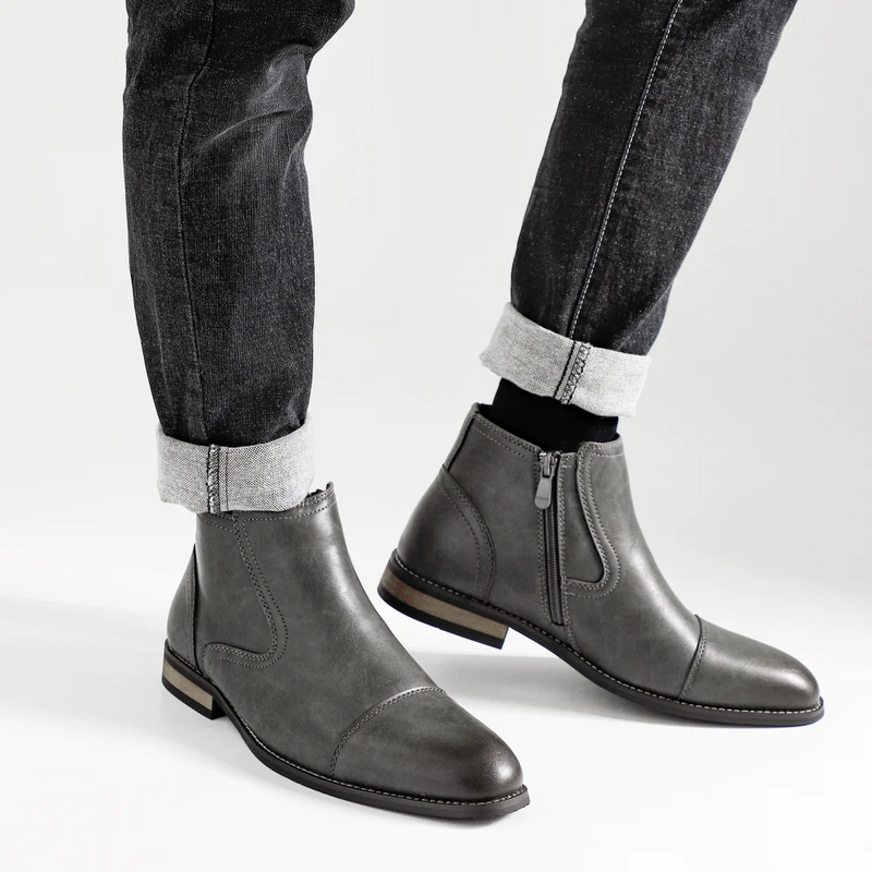 Men's Comfortable Ankle Leather Boots Men's Fashion Brand
