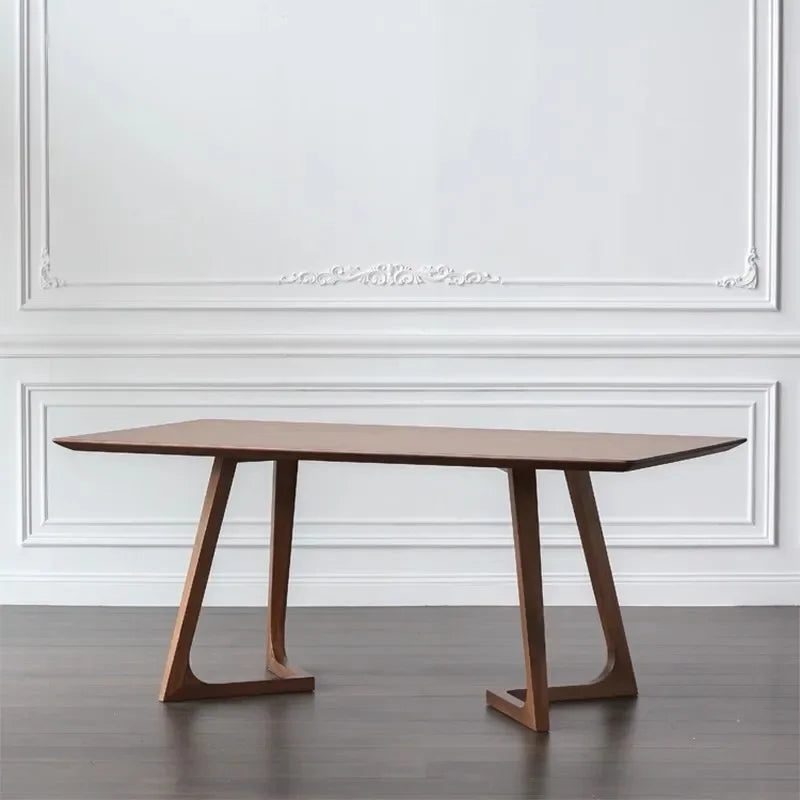 "Luxury Italian-style wooden dining table—modern, waterproof, and perfect for kitchen or living spaces.