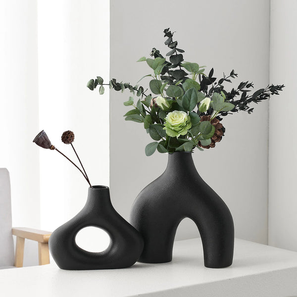 Nordic Ceramic Flower Vase - Stylish Home or Office Decor, Bookshelf Accent with Original Design