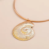 Exaggerated Trend Gold Color Conch Torques Necklace Jewelry Accessories
