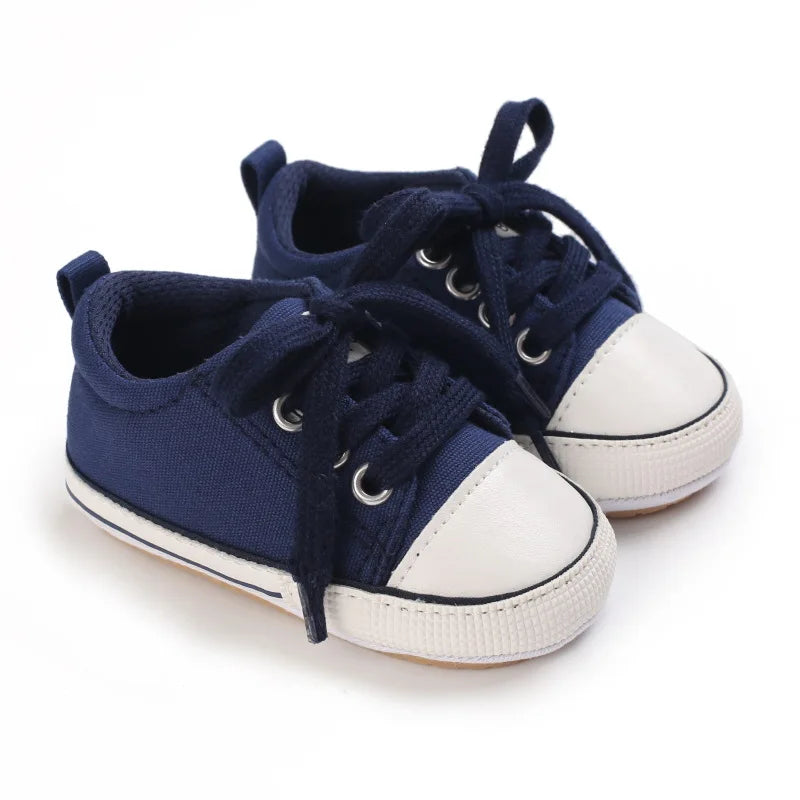 5-Colors Classic Baby Shoes Boys Baby Girls Casual Canvas Sneakers Lace Up Infant Toddler Rubber Anti-slip Newborn Baby Shoes