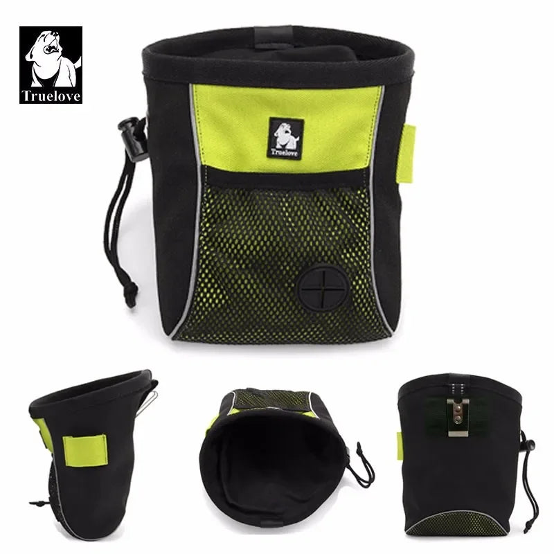 Truelove waterproof treat bag: high-capacity snack pouch with garbage compartment for outdoor pet use