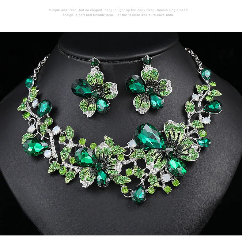 Accessories Retro Necklace Set Women's Luxury Crystal Banquet Dress Accessories