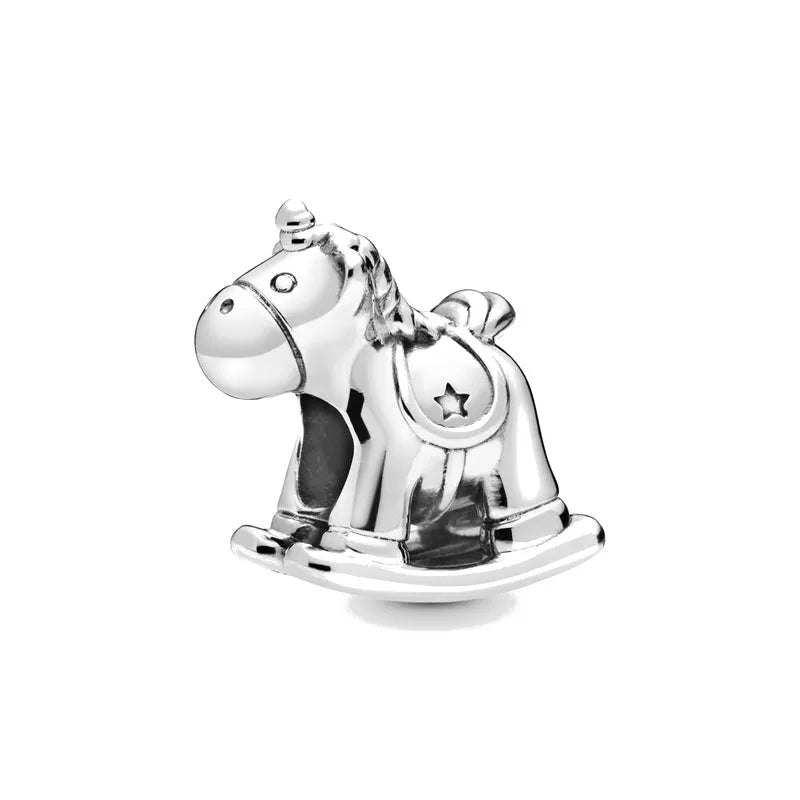 Cute 925 sterling silver cat pendant bead—fits original charm bracelets. Perfect for women and men.