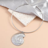 Exaggerated Trend Gold Color Conch Torques Necklace Jewelry Accessories