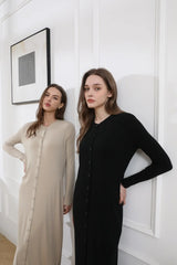 AS 2025 summer woman dress comfortable ribbing maxi button dress  lady clothes
