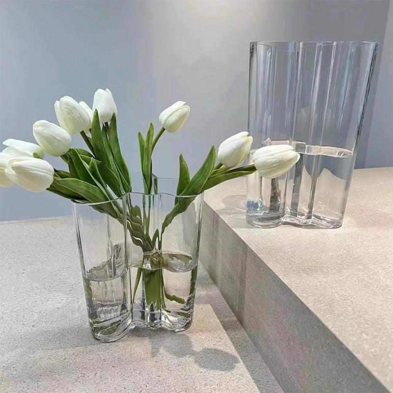 European Glass Vase - Modern Room Decor with Hydroponic Plants, Perfect for Weddings, Parties, or Living Room Styling