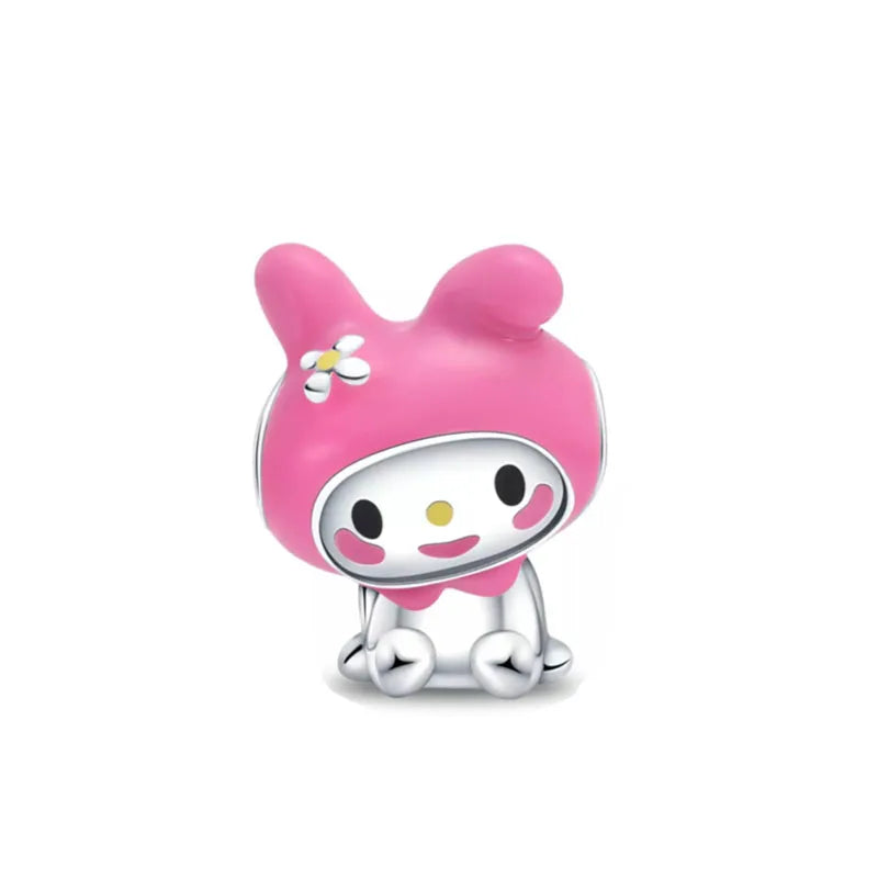 Cute 925 sterling silver cat pendant bead—fits original charm bracelets. Perfect for women and men.