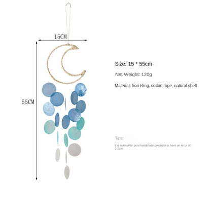 Natural Shell Wind Chimes - Bohemian Dream Catchers for Kids' Room or Nursery Decor, Unique New Year Gift Idea