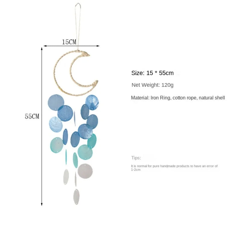 Natural Shell Wind Chimes - Bohemian Dream Catchers for Kids' Room or Nursery Decor, Unique New Year Gift Idea