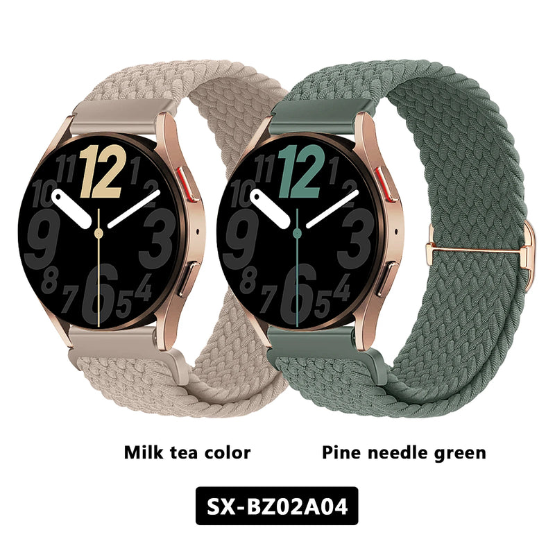 2 Packs Watch Bands For Samsung Galaxy Watch Active 2 40mm 44mm/Active 40mm/Galaxy Watch 3 41mm/42mm/Gear S2/Galaxy Watch 4 5 6