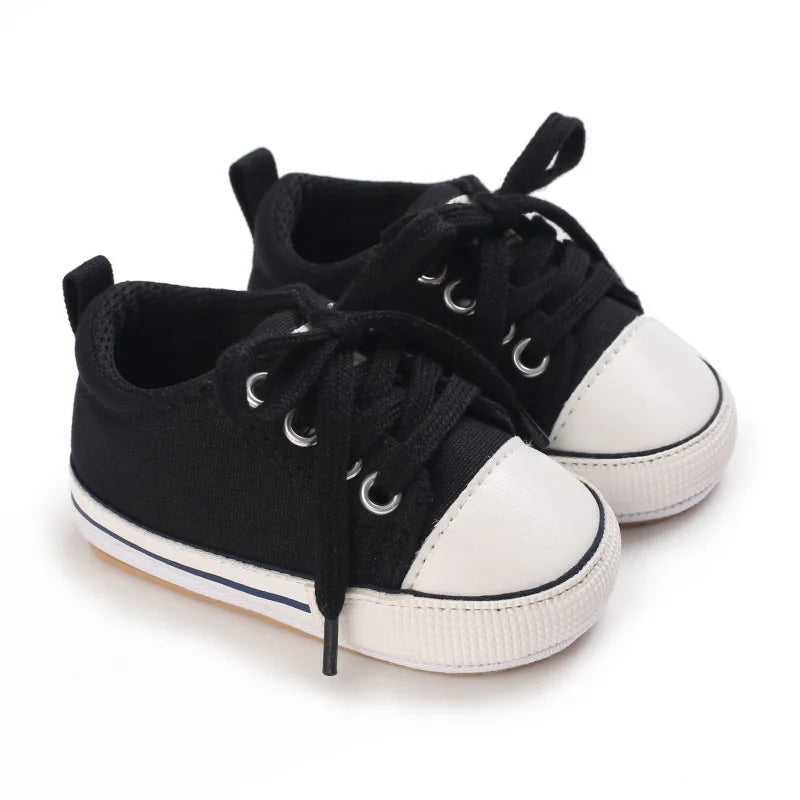 5-Colors Classic Baby Shoes Boys Baby Girls Casual Canvas Sneakers Lace Up Infant Toddler Rubber Anti-slip Newborn Baby Shoes
