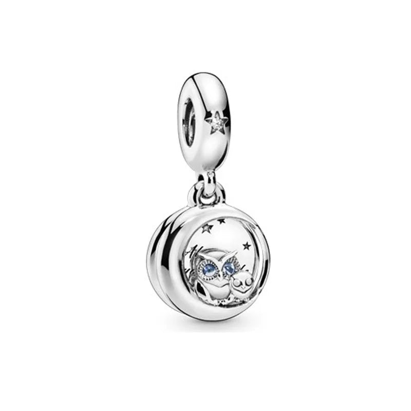 Cute 925 sterling silver cat pendant bead—fits original charm bracelets. Perfect for women and men.