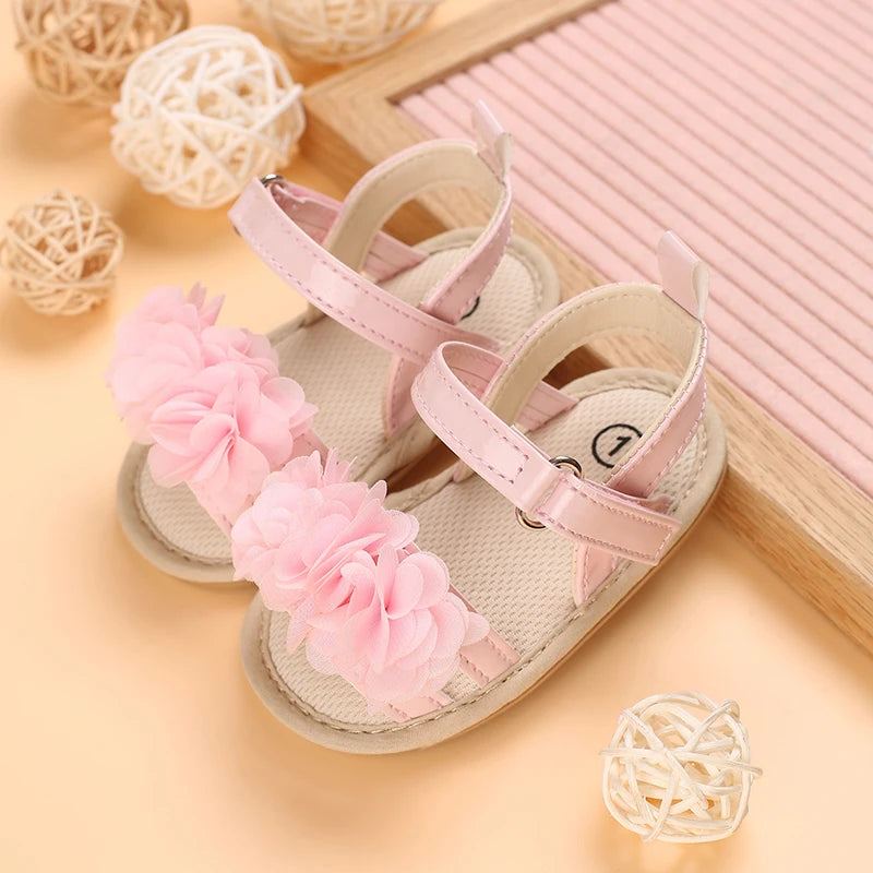 Baby Shoes Baby Shoes 0-18 Months Female Infant Fashion Flower Sandals Non slip Soft Sole Walking Shoes