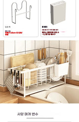 Narrow kitchen rack with drain tray—perfect for drying dishes, bowls, chopsticks, and utensils."