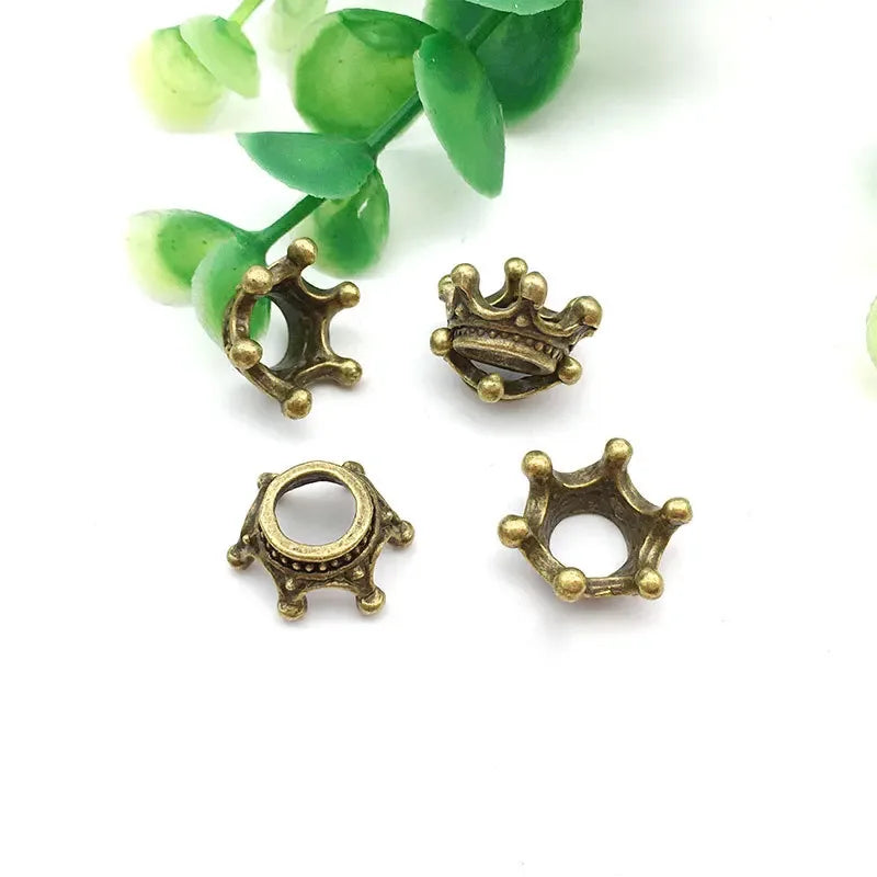 50pcs small crown alloy charms—perfect for DIY jewelry, hair accessories, and crafts