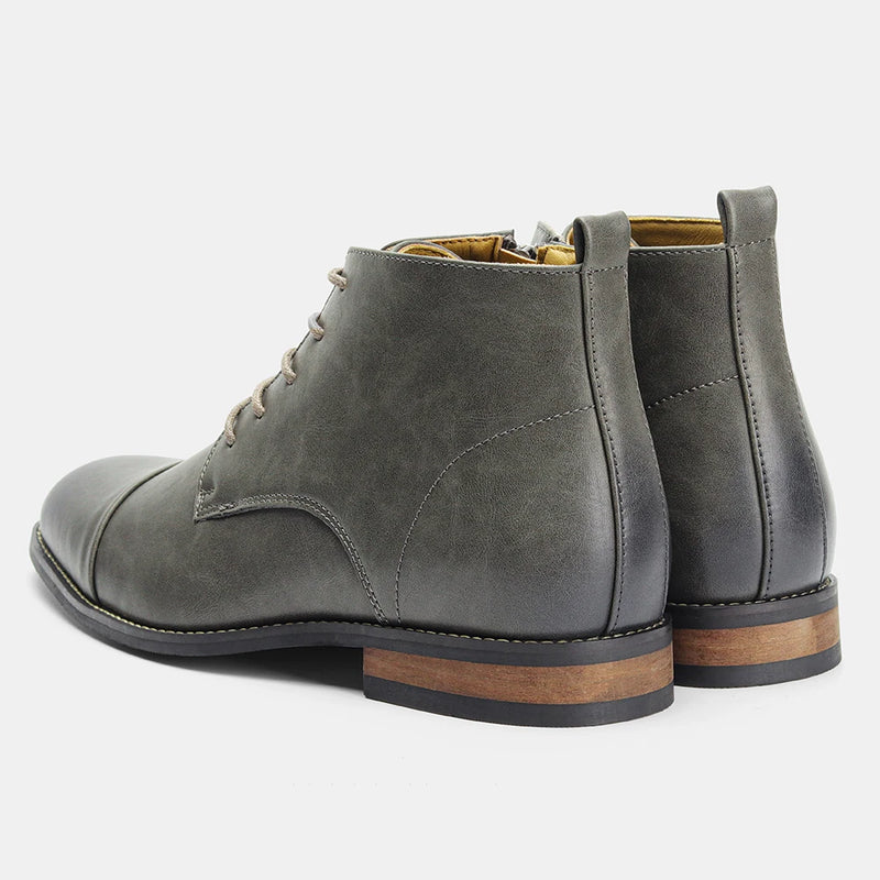 Men's Comfortable Ankle Leather Boots Men's Fashion Brand