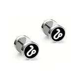Men's Fashion Twelve Constellations Dumbbell Stainless Steel Earrings