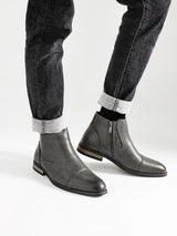 Men's Comfortable Ankle Leather Boots Men's Fashion Brand
