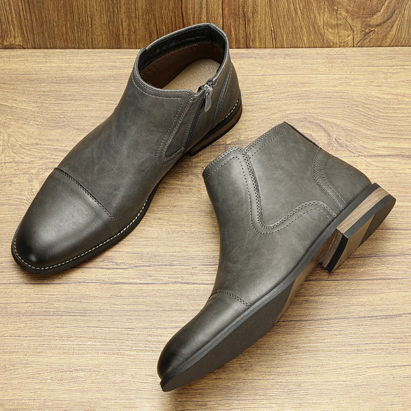 Men's Comfortable Ankle Leather Boots Men's Fashion Brand