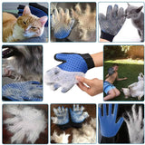 Pet grooming kit: 2-sided brush & glove for de-shedding and de-matting dogs, cats, rabbits.