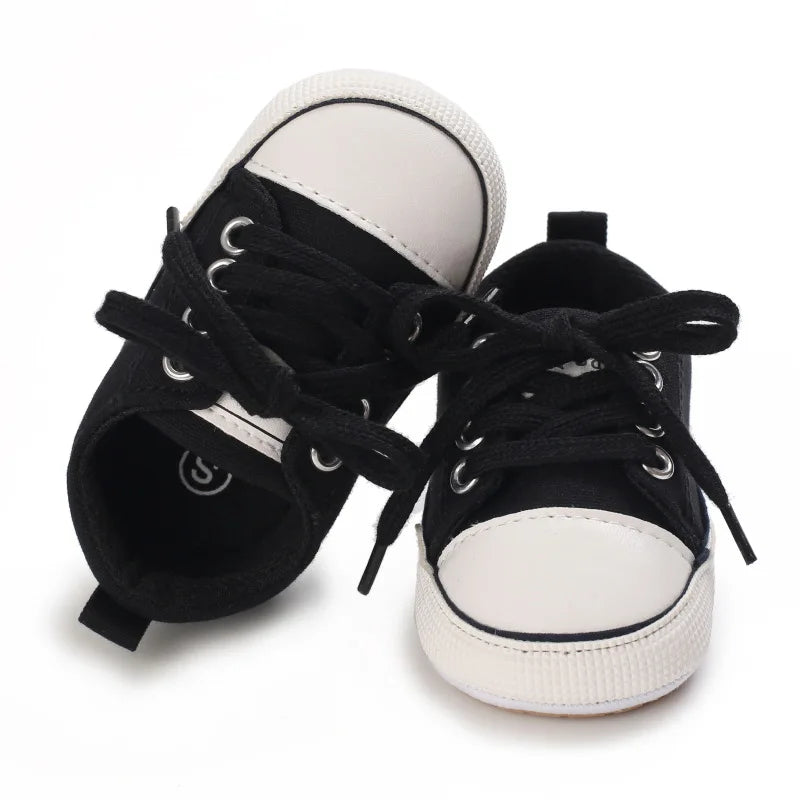 5-Colors Classic Baby Shoes Boys Baby Girls Casual Canvas Sneakers Lace Up Infant Toddler Rubber Anti-slip Newborn Baby Shoes