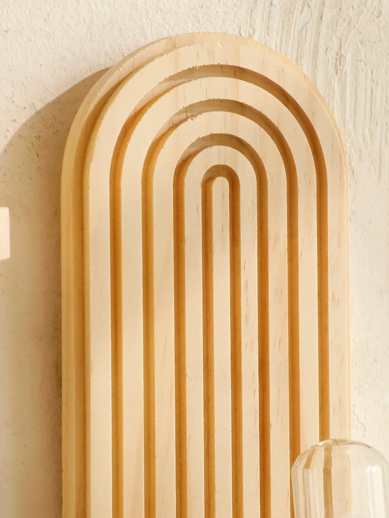 Wooden Wall Shelf - Boho Style Modern Home Decor for Living Room or Bathroom Display