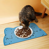 Waterproof Silicone Pet Feeding Mat - Raised Edge Dog & Cat Food Bowl Mat, Easy-to-Clean Placemat