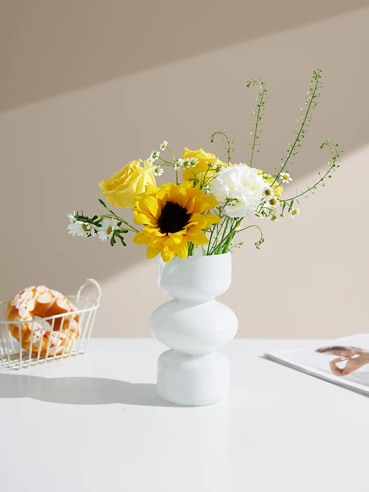 Nordic Glass Vase - Stylish Home Decor for Room or Desktop Flower Display