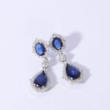 "Elegant zircon jewelry set with necklace and water drop earrings—perfect for brides and special occasions."