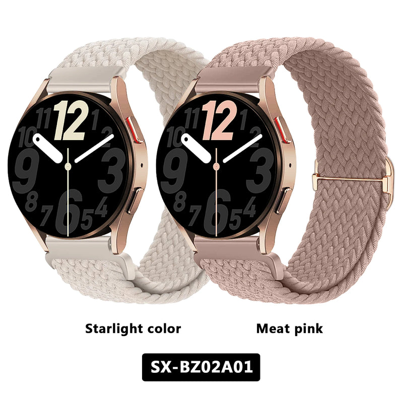 2 Packs Watch Bands For Samsung Galaxy Watch Active 2 40mm 44mm/Active 40mm/Galaxy Watch 3 41mm/42mm/Gear S2/Galaxy Watch 4 5 6