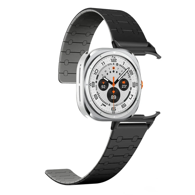 No Galaxy Silicone Strap for Samsung Galaxy Watch Ultra 47mm Band Sports Magnetic Bracelet for Galaxy Watch 7Ultra Wristband