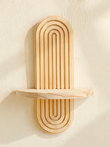 Wooden Wall Shelf - Boho Style Modern Home Decor for Living Room or Bathroom Display