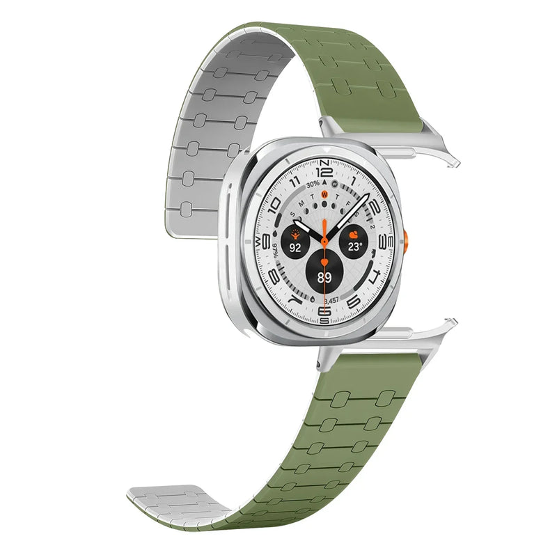 No Galaxy Silicone Strap for Samsung Galaxy Watch Ultra 47mm Band Sports Magnetic Bracelet for Galaxy Watch 7Ultra Wristband