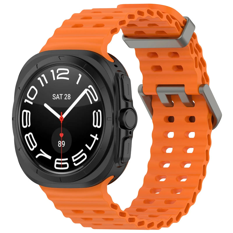 Official Ocean Silicone Strap For Samsung Galaxy Watch 7 Ultra 47mm Watchband Replacement Bracelet For Galaxy Watch Ultra Correa