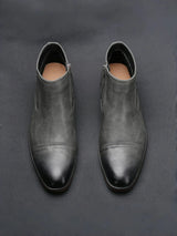 Men's Comfortable Ankle Leather Boots Men's Fashion Brand