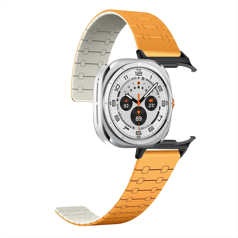 No Galaxy Silicone Strap for Samsung Galaxy Watch Ultra 47mm Band Sports Magnetic Bracelet for Galaxy Watch 7Ultra Wristband