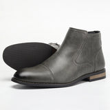 Men's Comfortable Ankle Leather Boots Men's Fashion Brand