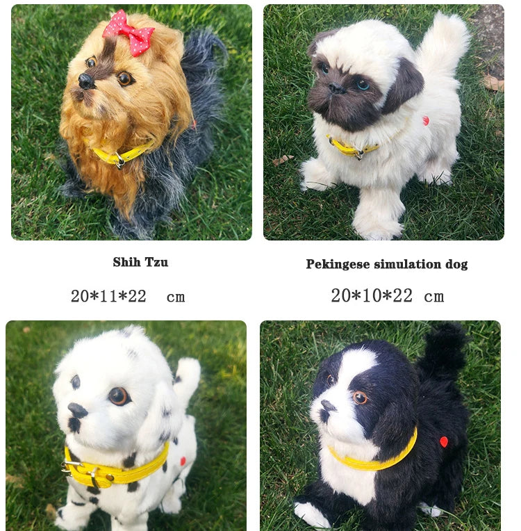 Voice-controlled electric dog toy plush with music, perfect for kids and as a gift.