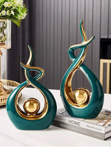 Nordic Ceramic Figurines - Living Room or Desk Decor Statues, Feng Shui Ornaments
