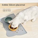 Waterproof Silicone Pet Feeding Mat - Raised Edge Dog & Cat Food Bowl Mat, Easy-to-Clean Placemat
