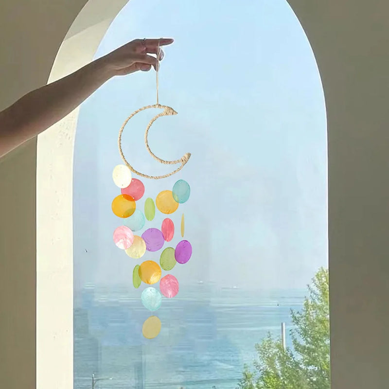 Natural Shell Wind Chimes - Bohemian Dream Catchers for Kids' Room or Nursery Decor, Unique New Year Gift Idea
