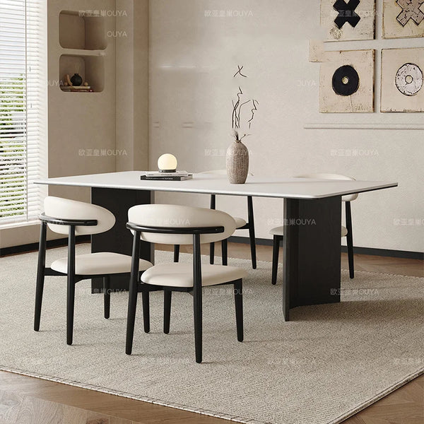 Mobile Nordic extending dining table—ideal for restaurants and living rooms, combining style and functionality."