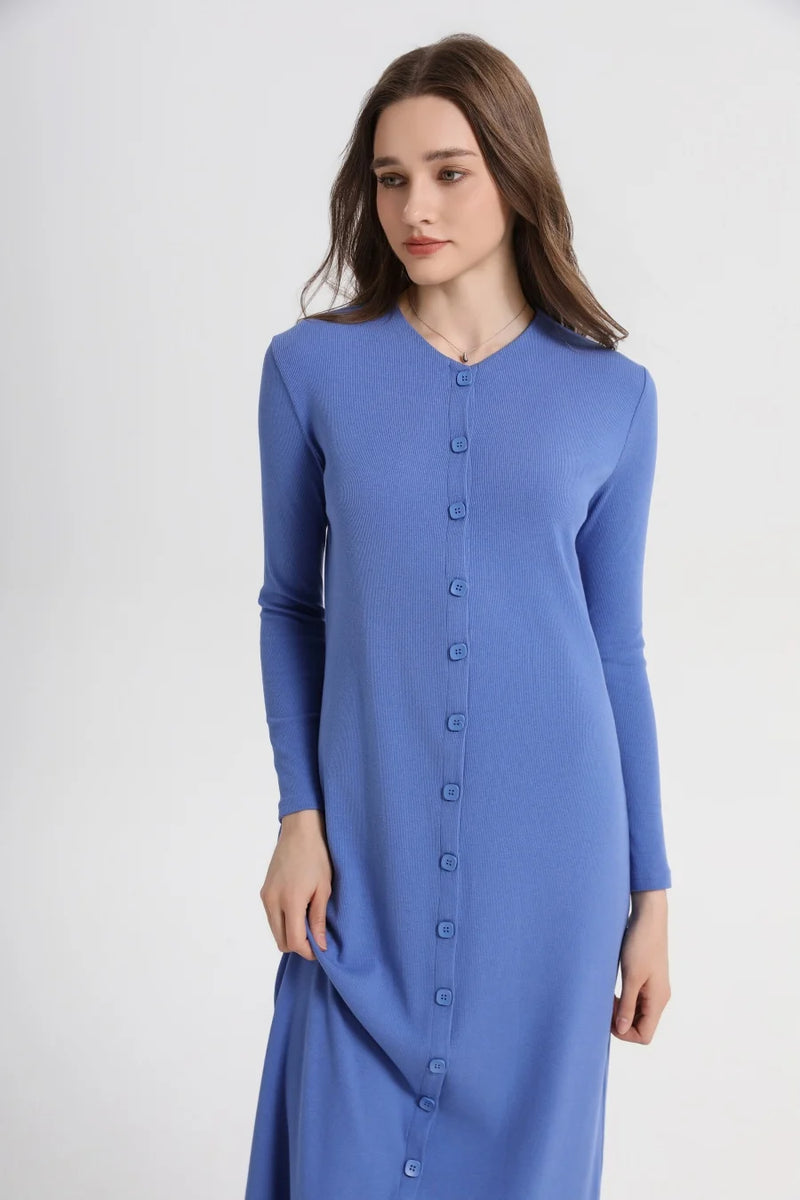 AS 2025 summer woman dress comfortable ribbing maxi button dress  lady clothes