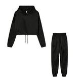 Fashion Trend Women's Wear, Long-sleeved Sports Casual Suit Waist Two-piece Set