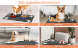 Absorbent Pet Feeding Mat - Waterproof Rubber-Backed Bowl Mat for Dogs & Cats, Quick-Drying Design