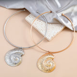 Exaggerated Trend Gold Color Conch Torques Necklace Jewelry Accessories